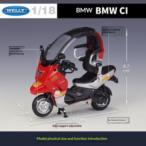 รถมอเตอร์ไซค์โลหะผสมแบบหล่อขึ้นรูป WELLY <span class=keywords><strong>1</strong></span>:18 พร้อมฐานตั้งโชว์ สำหรับนักสะสม ของขวัญ ขายส่ง - Product Image 2