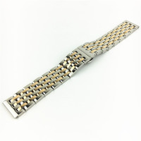 Bracelet de montre en acier inoxydable massif à extrémités droites avec 7 maillons, prix d'usine, logo personnalisé, 20 mm, 22 mm, bracelet de montre 18, 20, 22 mm