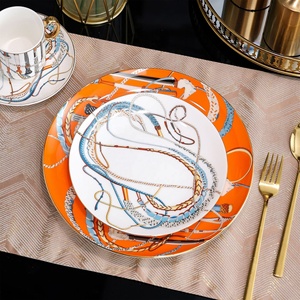 High Quality Nordic Orange Ceramic <b>Tea</b> Coffee Cup with Plate Dinnerware Set for Couples Hot Selling Gift <b>Box</b> Package Included - Product Image 3