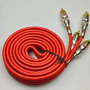 สาย RCA สำหรับเครื่องเสียงรถยนต์ สายเชื่อมต่อเสียงสเตอริโอ RCA แบบมีฉนวนหุ้ม ขั้วต่อชุบนิกเกิล สำหรับเครื่องขยายเสียงรถยนต์ ระบบสเตอริโอ - Product Image 2