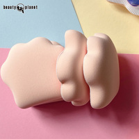 Éponge de maquillage douce et épaisse Beauty Planet, humide/sèche, non en latex, base en coton, forme de patte de chat, coussin d'air, éponge cosmétique personnalisée