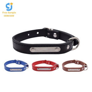 Modern Solid Pattern Medium Large <b>Dog</b> <b>Collar</b> Factory Wholesale PU <b>Leather</b> with D-Ring Decorative Rivet Soft & Durable - Product Image 1