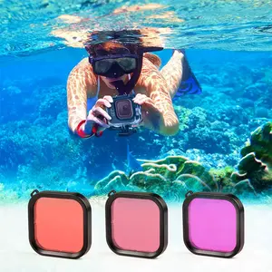 Vente en gros Go Pro <span class=keywords><strong>Hero</strong></span> 8 Accessoires d'appareil photo/Couvercle de <span class=keywords><strong>filtre</strong></span> d'objectif de plongée sous-marine Lot de <span class=keywords><strong>3</strong></span> pour <span class=keywords><strong>GoPro</strong></span> <span class=keywords><strong>Hero</strong></span> 8 Caméra noire - Product Image 4