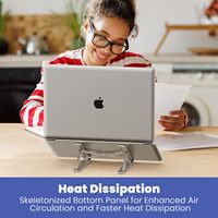 Support d'ordinateur portable ergonomique pliable en aluminium, support de bureau pour ordinateur portable, 6 angles, hauteur réglable, pour Mac Pro