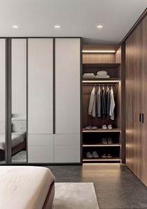 Armoire personnalisée au design moderne de Chine Armoire à vêtements en bois massif pour chambre à coucher Mobilier de maison portable - Product Image 3