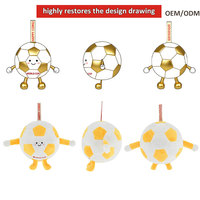 Porte-clés en peluche mascotte de club de football professionnel, jouet mignon, mini peluche de football, pendentif doux, porte-clés en peluche personnalisé