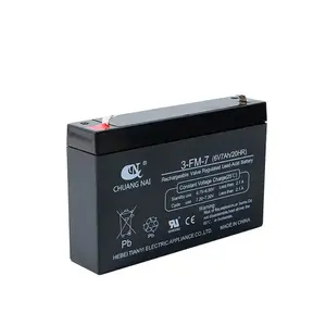 Thin solar storage gel battery 6V 7AH 20HR deep cycle AGM sealed lead-acid battery supplier wholesale