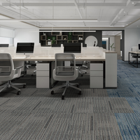 Dalles de moquette en nylon 50x50 pour bureau d'entreprise, avec support en PVC épaissi, revêtement de sol modulaire robuste, dalles de moquette commerciales