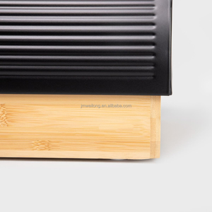 กล่องใส่ขนมปังไม้ไผ่พร้อมฝาปิดโลหะ สไตล์วินเทจ ขนาดใหญ่ ลายนูนโลโก้ - Product Image 4