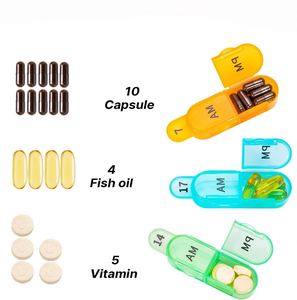 Organisateur de pilules transparent givré à 2 compartiments, petit format, rechargeable, idéal pour les médicaments quotidiens – Meilleures ventes à prix abordable - Product Image 2