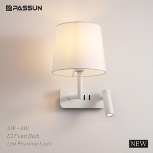 Phong cách và thanh lịch khách sạn cạnh giường ngủ Đèn đọc sách & LED Đèn tường với vải bóng râm Swing cánh tay và tại chỗ trên bên phải/trái/phía dưới - Product Image 4