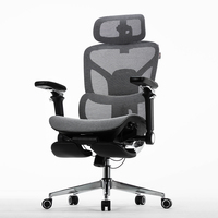 Chaise de bureau ergonomique à dossier haut réglable, respirante, en mesh, avec fonction de rotation à 360 degrés