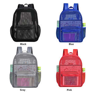 Zaino in rete personalizzata borsa da spiaggia Semi trasparente per sport Casual per bambini zaini da esterno trasparente per studenti - Product Image 5