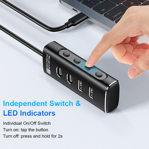 RSHTECH <span class=keywords><strong>4</strong></span> יציאות 2 USB&A 2 סוג C 3.2 Gen 2 10Gbps דונגל העברת נתונים USB C הרחבת מתאם רב יציאות למחשב נייד רעם - Product Image 4