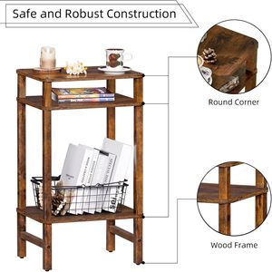 <span class=keywords><strong>Table</strong></span> d'appoint en bois massif, respectueuse de l'environnement, design moderne et simple, pour salon, chambre, salle de bain - Product Image 5