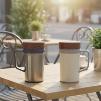 Nuevo Termo Portátil IKUK Clásico de Acero Inoxidable Ecológico con Aislamiento al Vacío, 550ml/18oz, con Asa, 8 Horas de Duración, Venta al Por Mayor, Tendencia 2025