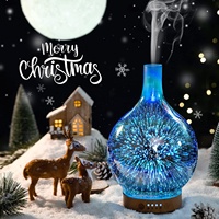 Meilleur humidificateur ultrasonique à LED aromatique en verre mosaïque 3D écologique pour table et diffuseur d'huiles essentielles avec art de feux d'artifice, cadeau