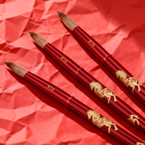 Pinceau à ongles acrylique Kolinsky en poils de cheval rouges, style 2026, mat, tailles 14, 16, 18, SSS, 100% Kolinsky, qualité supérieure - Product Image 6