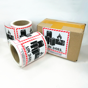 Etiqueta Adhesiva de Advertencia para Papel de Arte, Etiqueta de Precaución para Envío de Baterías de Litio, Etiquetas de Embalaje - UN3480 <span class=keywords><strong>UN3481</strong></span> - Product Image 3
