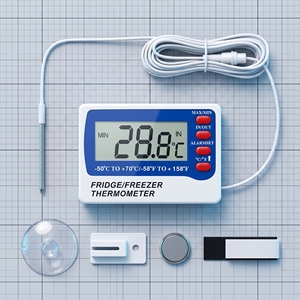 Digitale vriezerthermometer met externe sensor, <span class=keywords><strong>alarm</strong></span> voor hoge/lage temperatuur, max/min geheugen, groot LCD-scherm, IP67-geclassificeerd, OEM/ODM aanpasbaar - Product Image 2