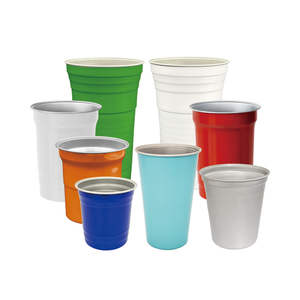 Gobelet à bière en aluminium monocouche pour le camping en plein air, bord roulé, qualité alimentaire, écologique, logo imprimable - Product Image 1