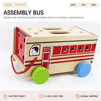 Kit de construction de bus en bois à démonter, jouet de montage pour enfants de 3 ans et plus, cadeau éducatif Montessori DIY, logo personnalisé OEM ANNA & BECK