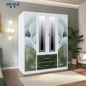 Armarios Metálicos <span class=keywords><strong>de</strong></span> Diseño Simple, Armario <span class=keywords><strong>de</strong></span> Hierro Personalizado y Económico para Parejas, <span class=keywords><strong>Muebles</strong></span> <span class=keywords><strong>de</strong></span> Dormitorio con Luz - Product Image 1