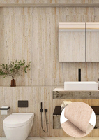Revêtement mural intérieur flexible moderne en pierre souple de quartz naturel imprimé en 3D beige, antidérapant et écologique, vente en gros