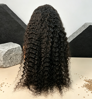 Perruque en cheveux humains Remy bouclés, densité 200%, sans colle, avec dentelle HD 13*4, noir naturel, pré-épilée avec baby hair, pour femmes noires
