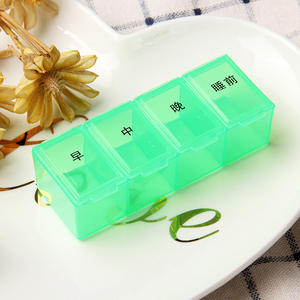 Portable Four-Compartment Plastic Travel Pillbox PP Pillcase Convenient Portable <b>Pill</b> Dispenser - Product Image 3