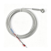 Thermocouple de surface de type K, sonde à tige ronde, fil tressé en acier inoxydable, capteur de température haute température durable 0-400°C