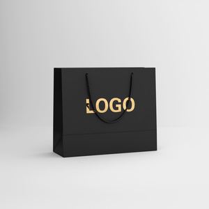 Sac en carton laminé mat gaufré avec feuille d'or de luxe personnalisé, logo, grand cadeau, robuste, recyclable, réutilisable, magasin de vêtements - Product Image 3