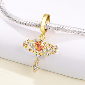 Hot-selling white <b>copper</b> planet pendant, a luxurious and high-end DIY <b>bracelet</b>/jewelry accessory for women - Product Image 3