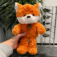 Jouets en peluche pour machine à grue, vente en gros B2B, en tissu peluche épais et court, renard orange 8 pouces, pour cadeau d'anniversaire, assortiment d'animaux variés