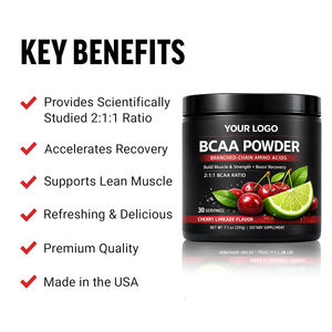 Polvere <span class=keywords><strong>BCAA</strong></span> Naturale a Basso Contenuto di Carboidrati, Integratore Sportivo per Adulti, Confezione Personalizzata OEM, Gestione dell'Energia - Product Image 5