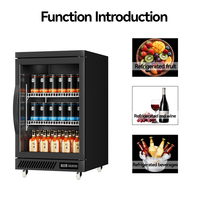 Réfrigérateur à boissons avec porte en verre et éclairage LED, armoire réfrigérée pour bar, armoire à vin, mini réfrigérateur de bar