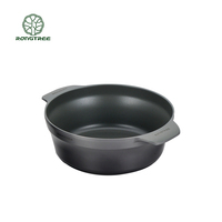 Ensemble de 3 casseroles empilables avec nouveau revêtement antiadhésif en céramique, couvercle à bouton en acier inoxydable de couleur mate à induction.