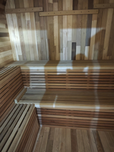 Ready stocks Canadian red cedar outdoor cube sauna <b>room</b> with 9KW ETL heater - Product Image 5
