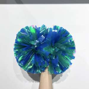 Pompons de cheerleading personnalisés en métal et en plastique, pompons holographiques néon scintillants pour équipes All-Star, vente en gros du fabricant - Product Image 2