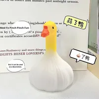 Jouet en caoutchouc souple en forme de canard à l'ail de style bouddhiste - Soulagement de l'anxiété et de la tension sensorielle pour une utilisation au bureau