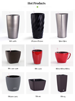 Grand Vase Vertical d'Extérieur de Haute Qualité, Pots de Fleurs et Jardinières en Plastique Durable à Arrosage Automatique, Grandes Macetas de Jardin en Gros