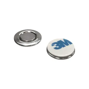 Placa magnética portátil circular de metal NdFeB, placa magnética con insignia de nombre, cinta adhesiva 3M