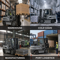 Forklift Listrik China 2Ton 3Ton 5Ton Baterai Nol Emisi CE 60V Tinggi Angkat 3m untuk Gudang, Dijual