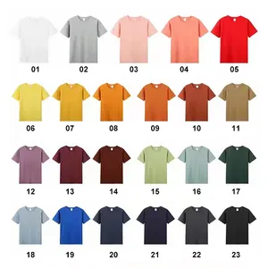 summer stylish seamless down shoulder streetwear cheap color organic cotton 300gsm red t-shirt for men 2023 in bulk