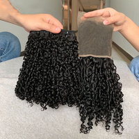 Paquets de cheveux humains bruts doublement étirés non traités Pixie Curly 12A Grade 100% Extensions de cheveux de trame naturelle Cheveux humains doublement étirés