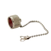 Conector Coaxial RF Hembra N, Protector de Cadena de Metal de Latón Niquelado, Junta de Goma de Silicona IP68, Tapa Antipolvo de Cadena PA66