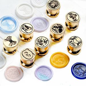 1,5 cm mini grabado láser sello de fuego sello de cera cabeza de cobre lindo animal <span class=keywords><strong>flor</strong></span> álbum de recortes sello de sellado al por mayor - Product Image 1