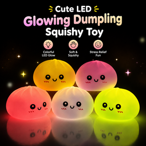 ของเล่นบีบไวนิลเรืองแสง LED รูปเกี๊ยว บรรเทาความเครียด สีสันสดใส พร้อมขายส่ง - Product Image 1