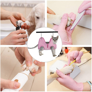 Cat Grooming Hammock Flannel Pink For Nail Trimming And Ear Cleaning Cat Dog Use - Product Image 1