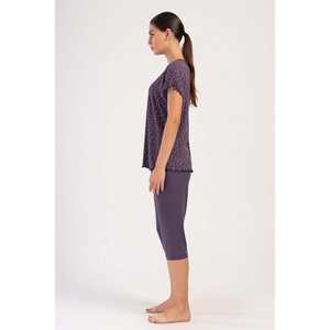 Kadin LYC viscon XXL เสื้อกันหนาวผู้หญิง kayik Yaka fiyonklu bibili Kisa Kol kapri takim - Product Image 3